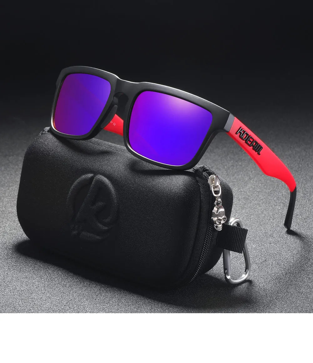Phantom | Black & Red Mirror Blue-Violet Polarized Sunglasses