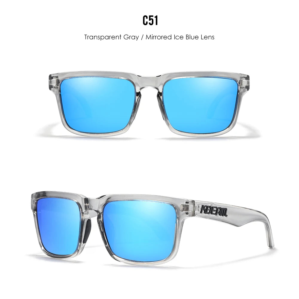 Smoke & Ice | Transparent Gray & Mirror Ice Blue Polarized Sunglasses