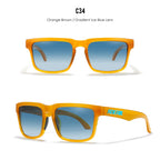Sunset Drift | Orange-Brown & Ice Blue Gradient Polarized Sunglasses
