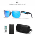 Splatter | Clear & Speckled Mirror Ice Blue Polarized Sunglasses