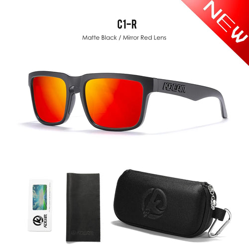 Blaze | Matte Black Mirror Red Polarized Sunglasses