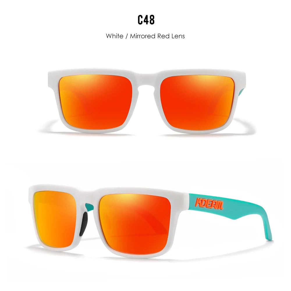 Solar Flare | White & Teal Mirror Red Polarized Sunglasses