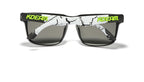 Neon Crack | Black & Neon Marble Mirror Silver Polarized Sunglasses