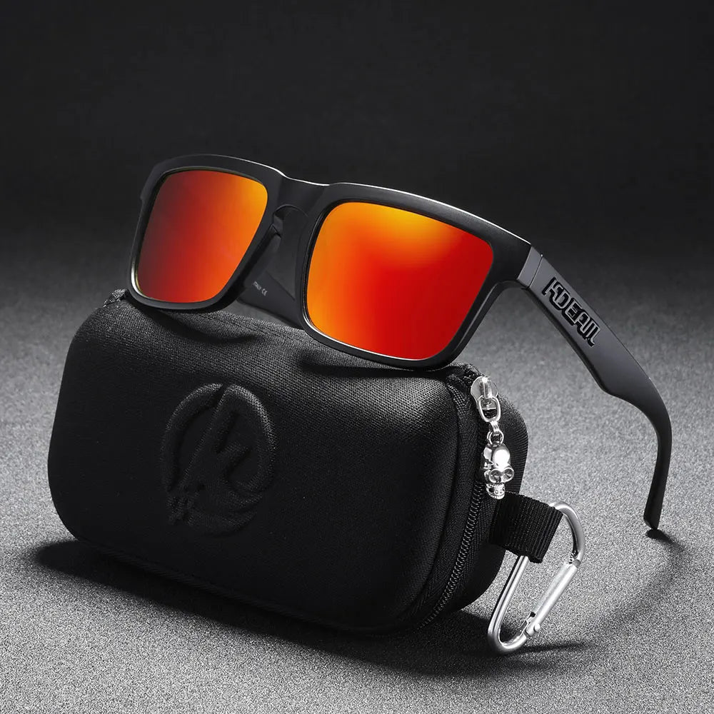 Blaze | Matte Black Mirror Red Polarized Sunglasses