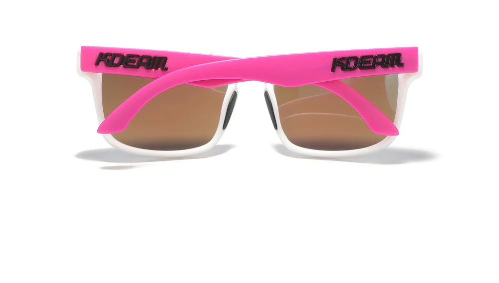 Neon Breeze | White & Pink Mirror Ice Blue Polarized Sunglasses