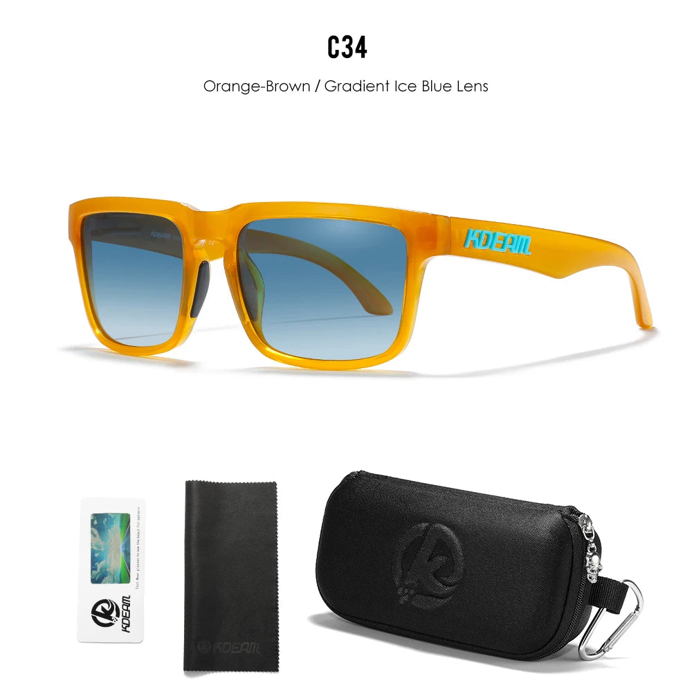 Sunset Drift | Orange-Brown & Ice Blue Gradient Polarized Sunglasses