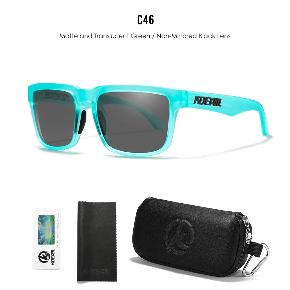 Lagoon | Translucent Teal & Black Polarized Sunglasses