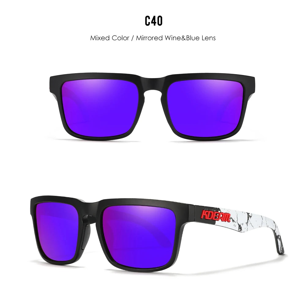 Dark Wave | Black & Marble Mirror Blue-Violet Polarized Sunglasses