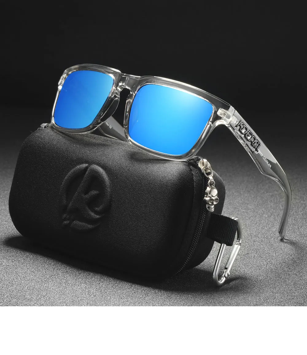 Smoke & Ice | Transparent Gray & Mirror Ice Blue Polarized Sunglasses