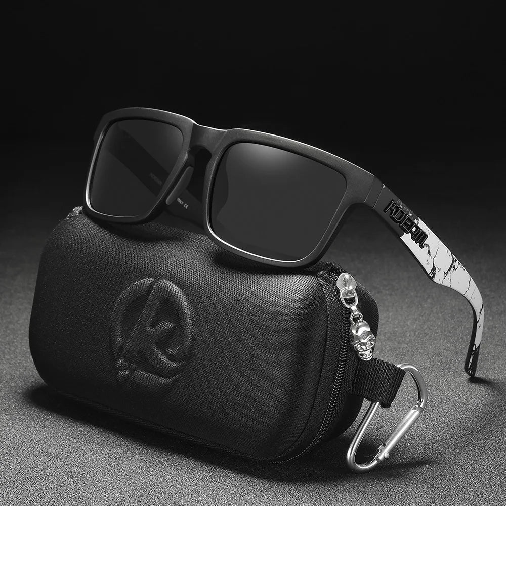 Marble Dark | Mixed Frame Black Polarized Sunglasses