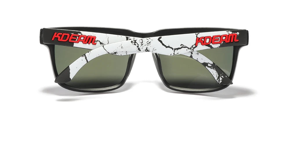 Dark Wave | Black & Marble Mirror Blue-Violet Polarized Sunglasses