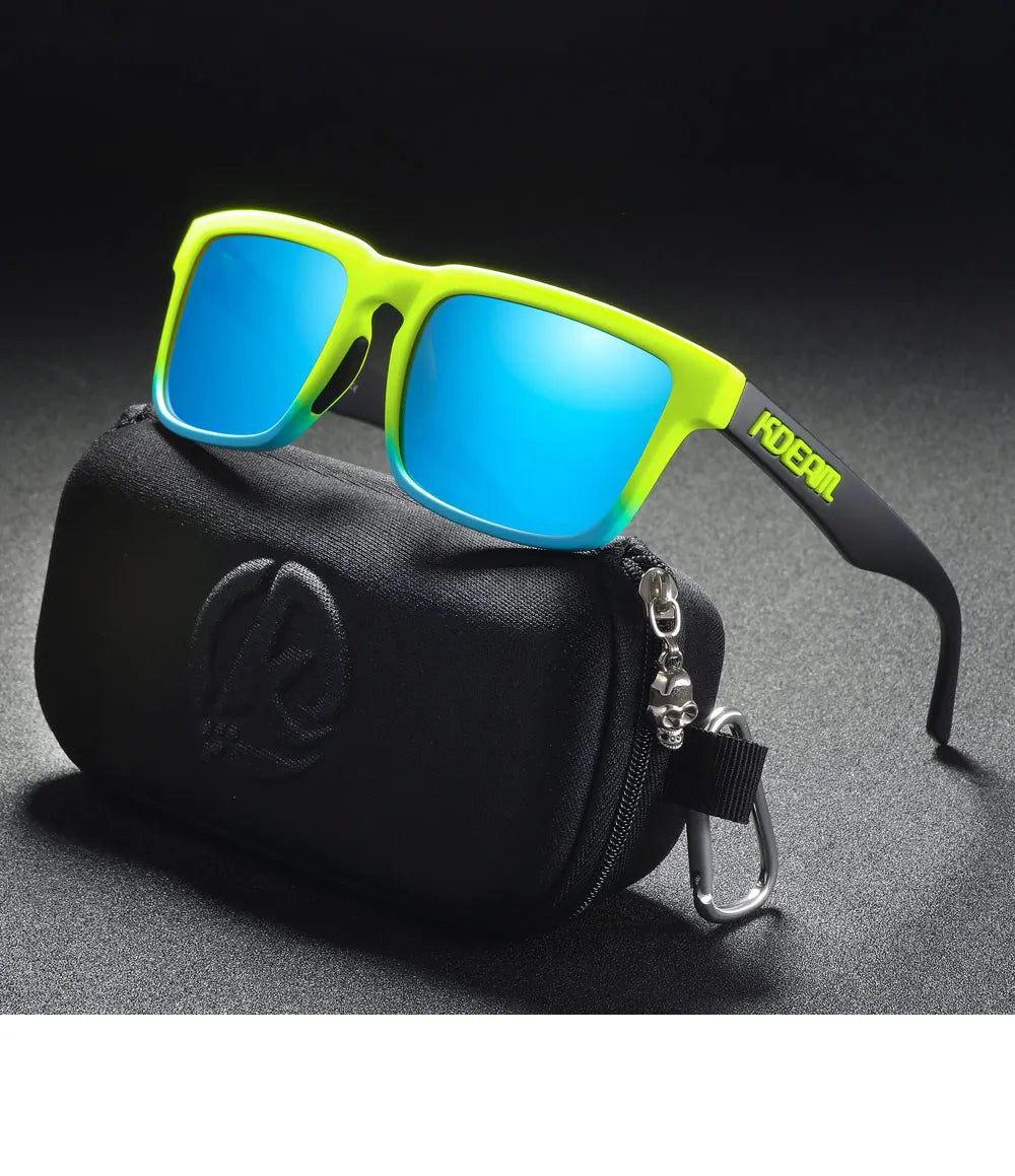 Volt | Neon Green & Ice Blue Mirror Polarized Sunglasses