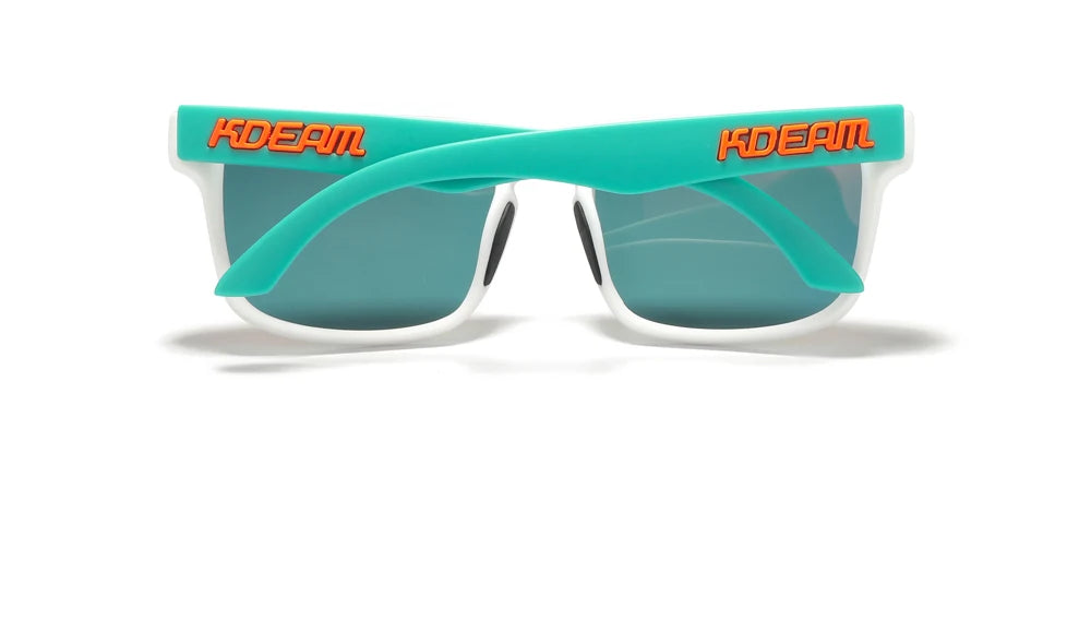 Solar Flare | White & Teal Mirror Red Polarized Sunglasses