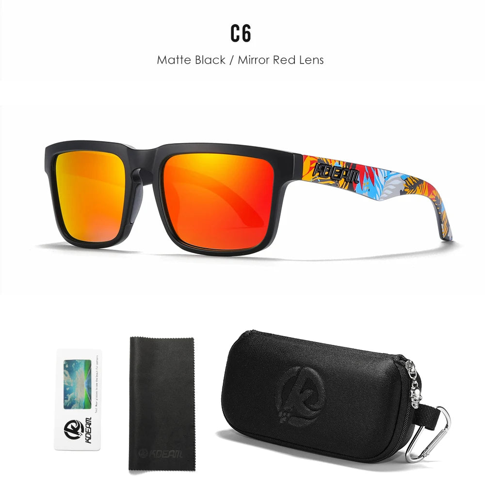 Tropicfire | Matte Black & Floral Mirror Red Polarized Sunglasses