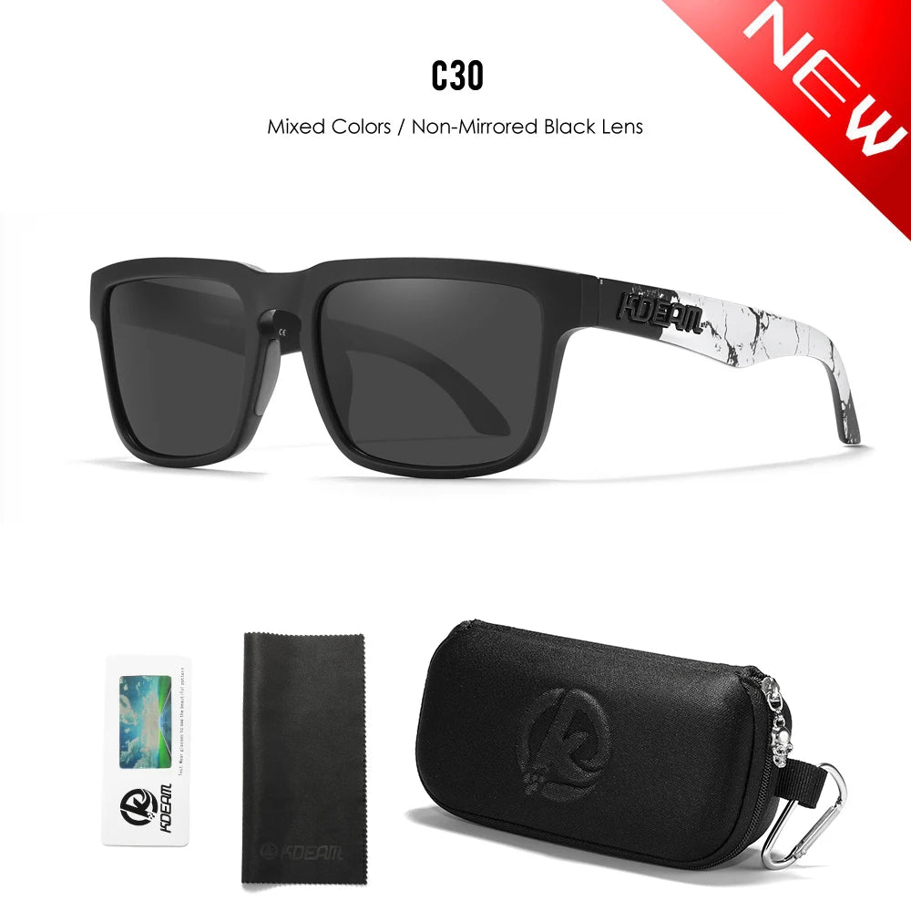 Marble Dark | Mixed Frame Black Polarized Sunglasses
