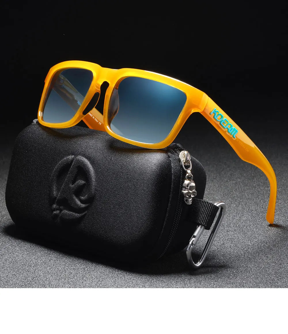 Sunset Drift | Orange-Brown & Ice Blue Gradient Polarized Sunglasses