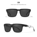 Marble Dark | Mixed Frame Black Polarized Sunglasses