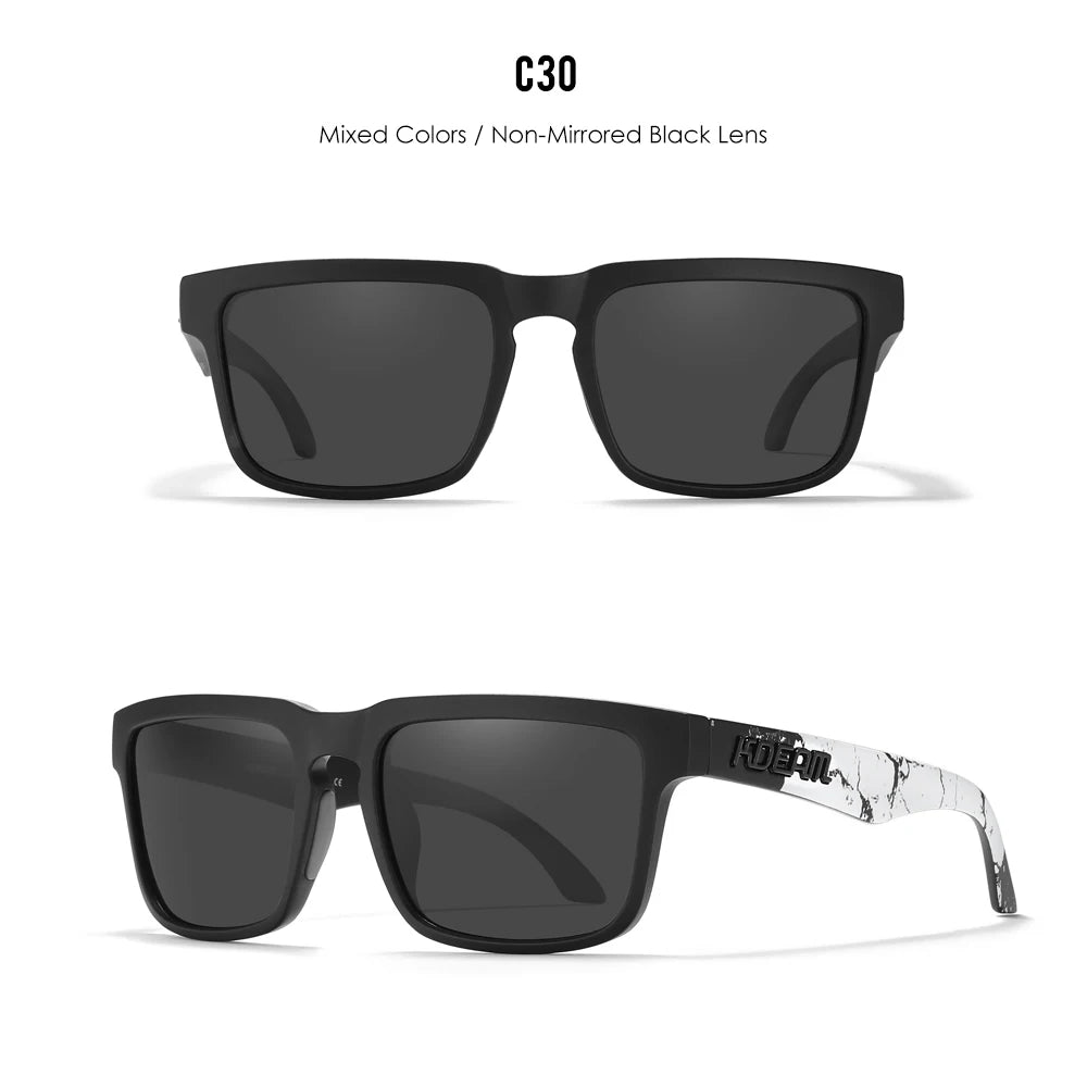 Marble Dark | Mixed Frame Black Polarized Sunglasses