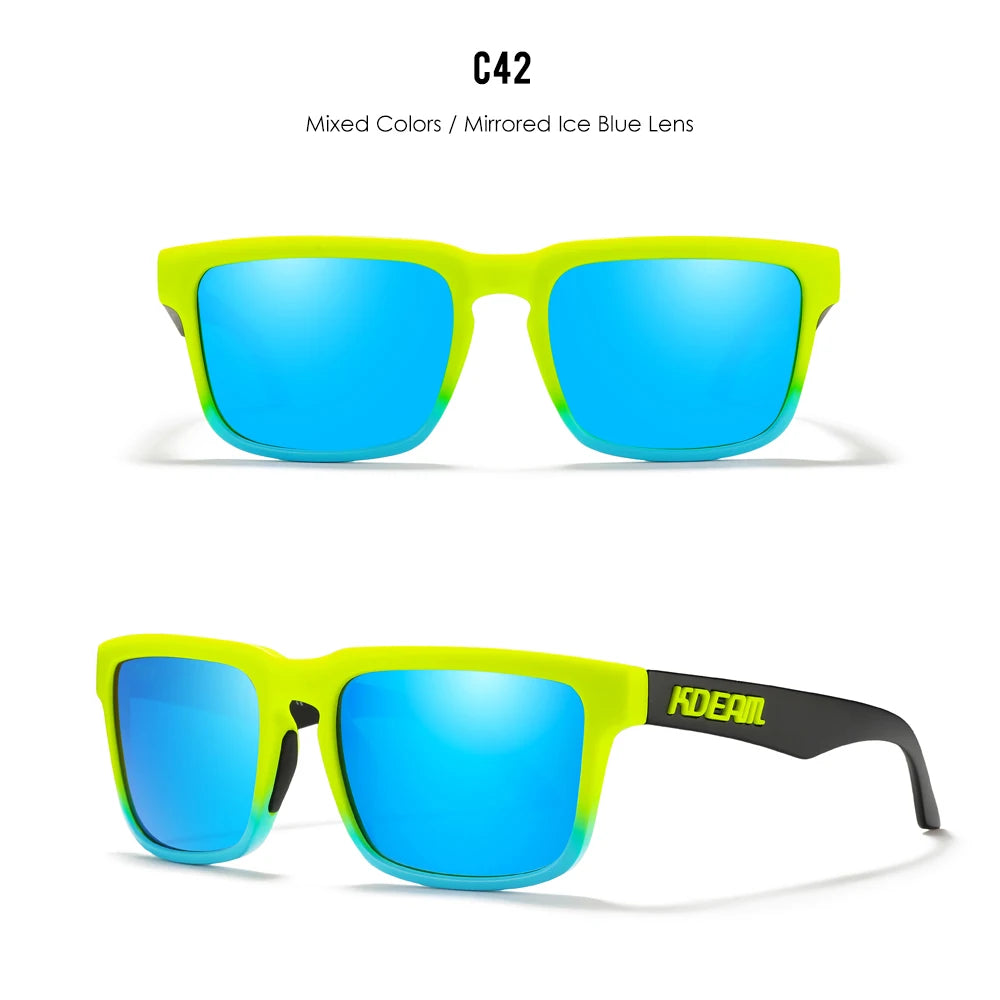 Volt | Neon Green & Ice Blue Mirror Polarized Sunglasses