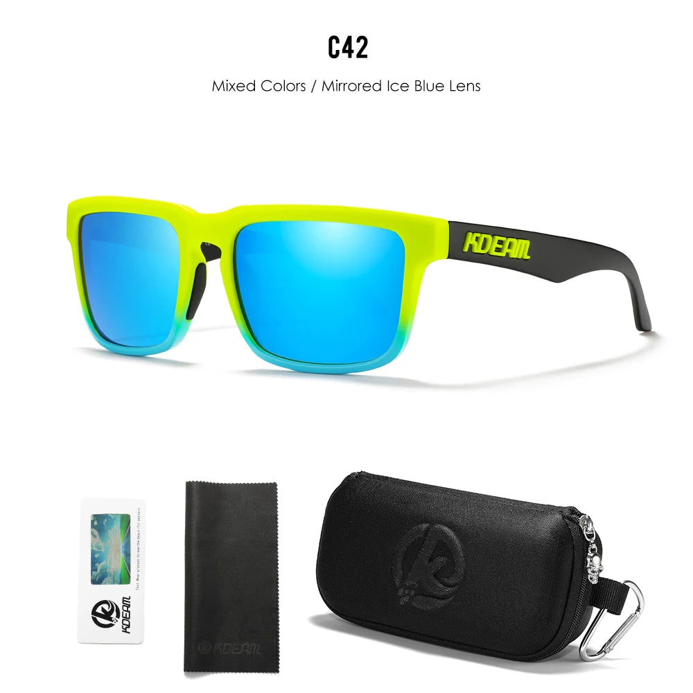 Volt | Neon Green & Ice Blue Mirror Polarized Sunglasses