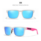 Neon Breeze | White & Pink Mirror Ice Blue Polarized Sunglasses